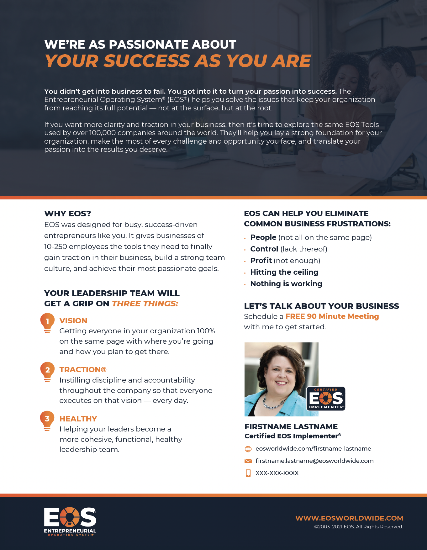Sales Sheet Passionate About Success