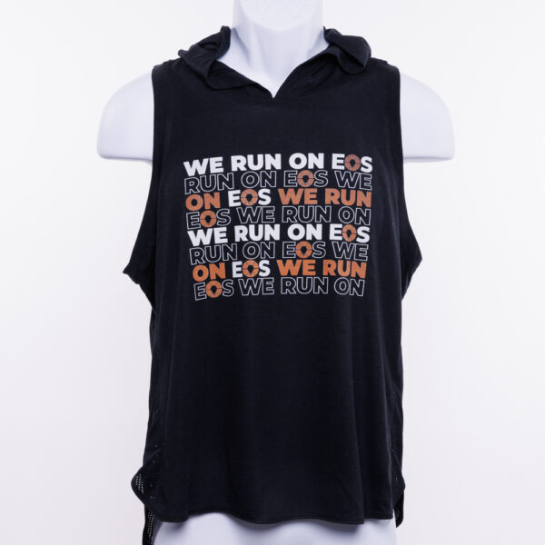 We Run On EOS Sport-Tek Womens Tri-Blend Hoodie Tank - Image 3