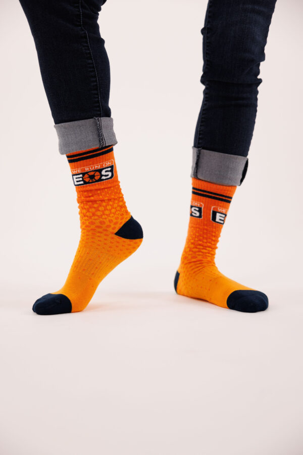 We Run on EOS Tall Custom Sock